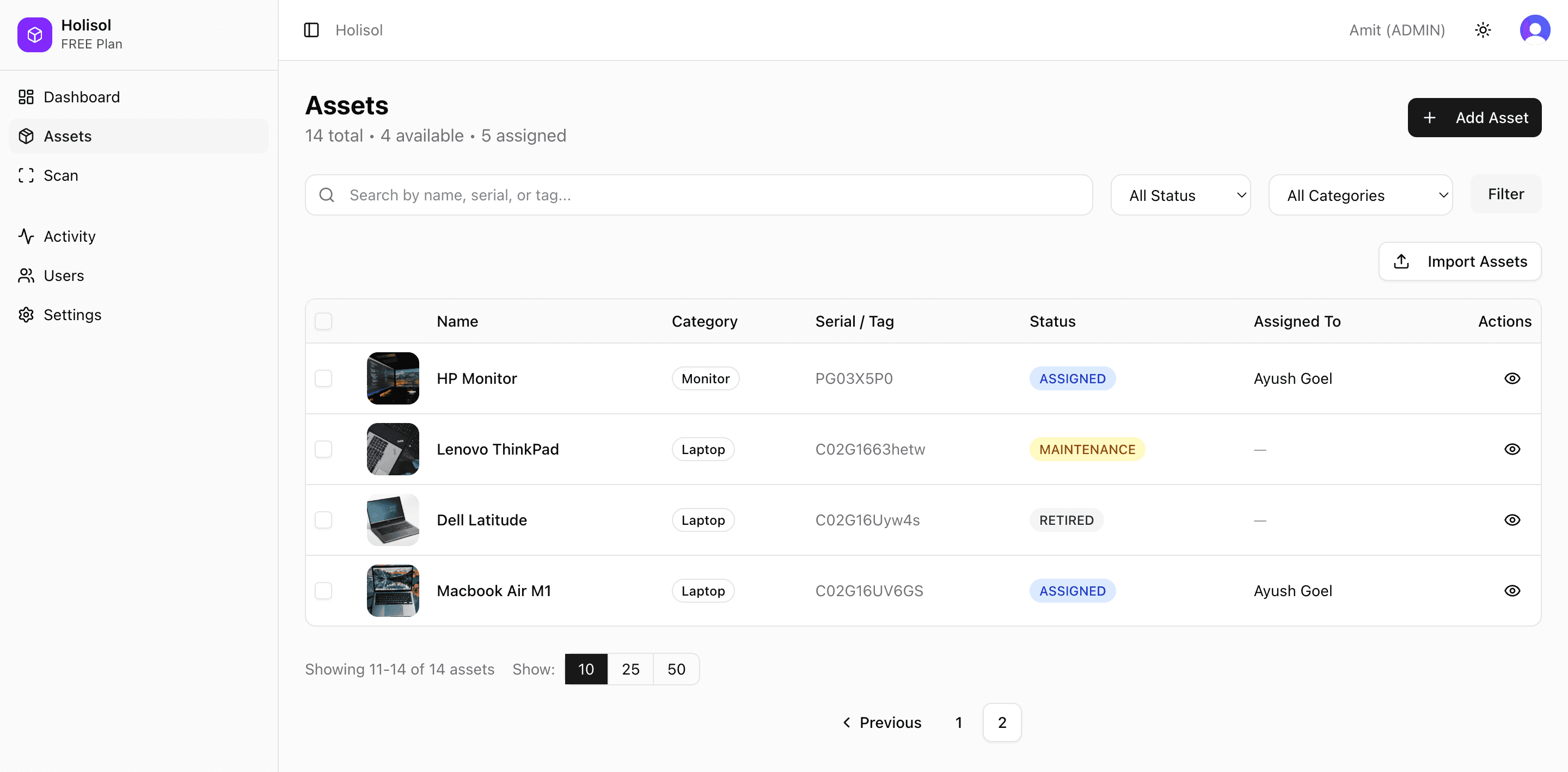 AMT Dashboard Preview